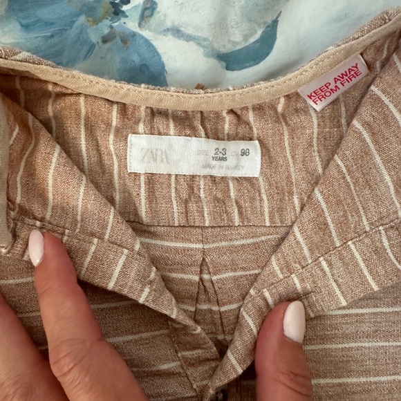 Zara Kids Beige and White Button Down Shirt - Picture 5 of 13